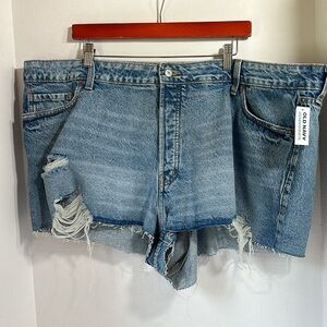 Old navy og straight high rise shorts button fly size 24 distressed denim